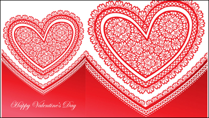 Beautiful Valentine card 04 - vector material