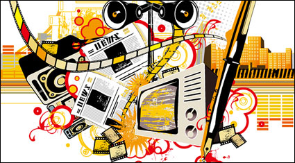 News Theme Vector material