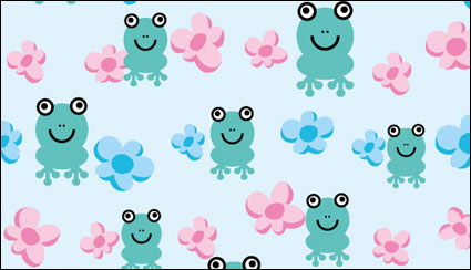 Continuous background of the flowers frog vector
