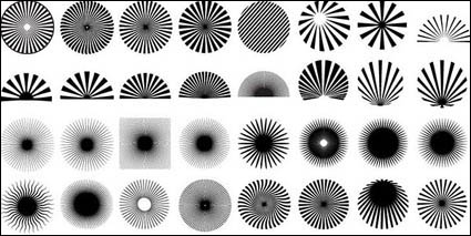 Series of black and white design elements vector material -13 (radiation)