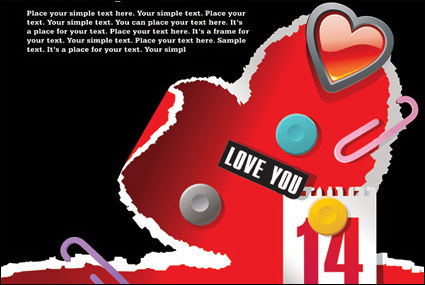 Crystal heart-shaped, paper clips, magnets, Valentine