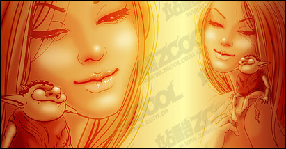 AI women vector drawing comic style material