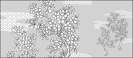 Line drawing of flowers -25