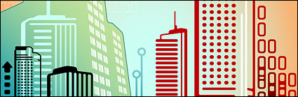 Vector lines composed of high-rise buildings material