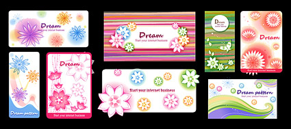 Vector dynamic fashion flowers background material