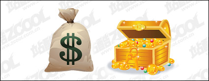 Wallet with the cash box vector material