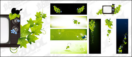 Green butterfly TV vector material