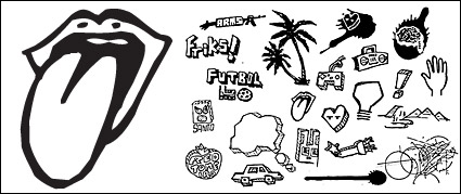 Hand-painted elements of the trend vector material